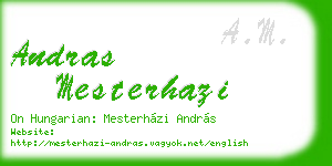 andras mesterhazi business card